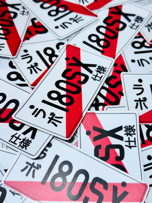 180SX Temporary Plate Sticker